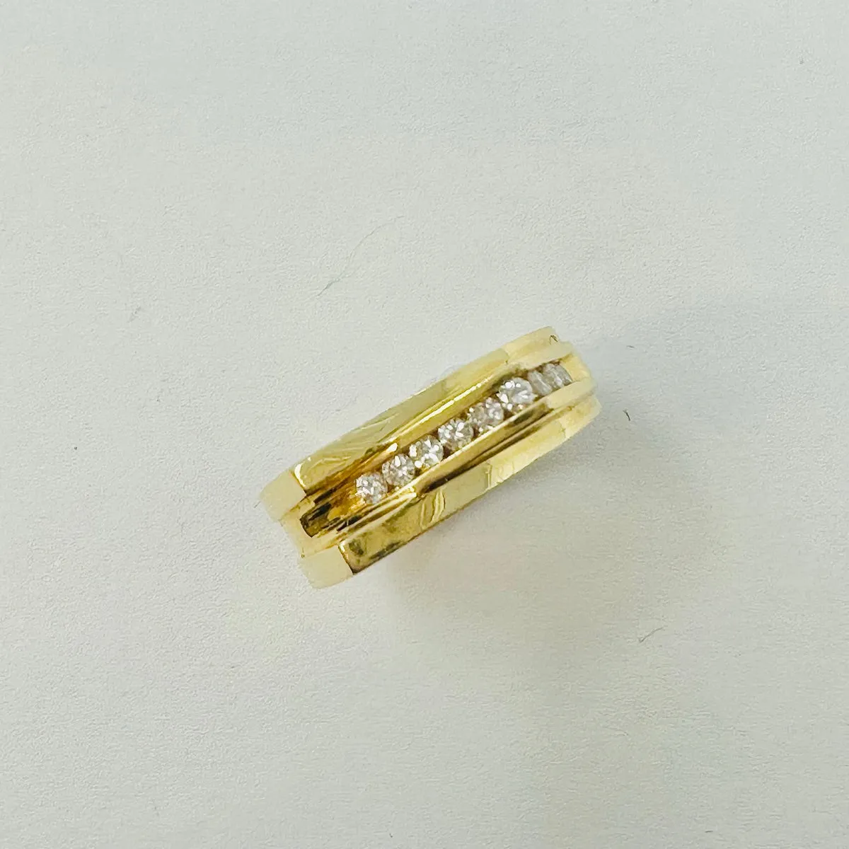 14K Gold Ring with 9 Diamonds