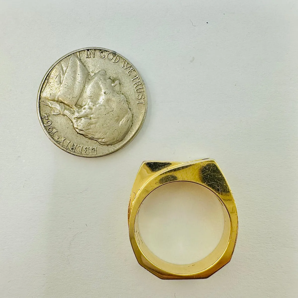 14K Gold Ring with 9 Diamonds