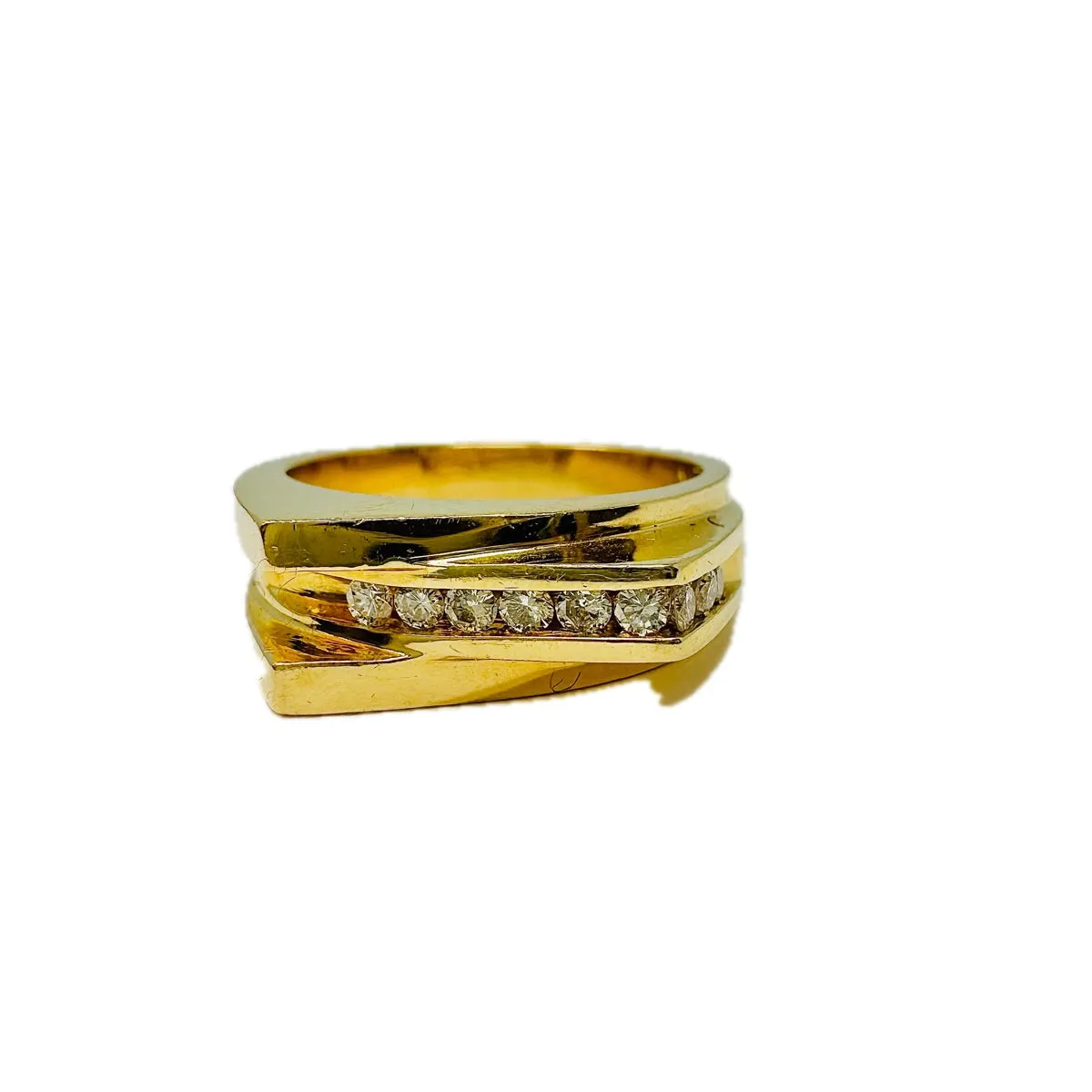 14K Gold Ring with 9 Diamonds