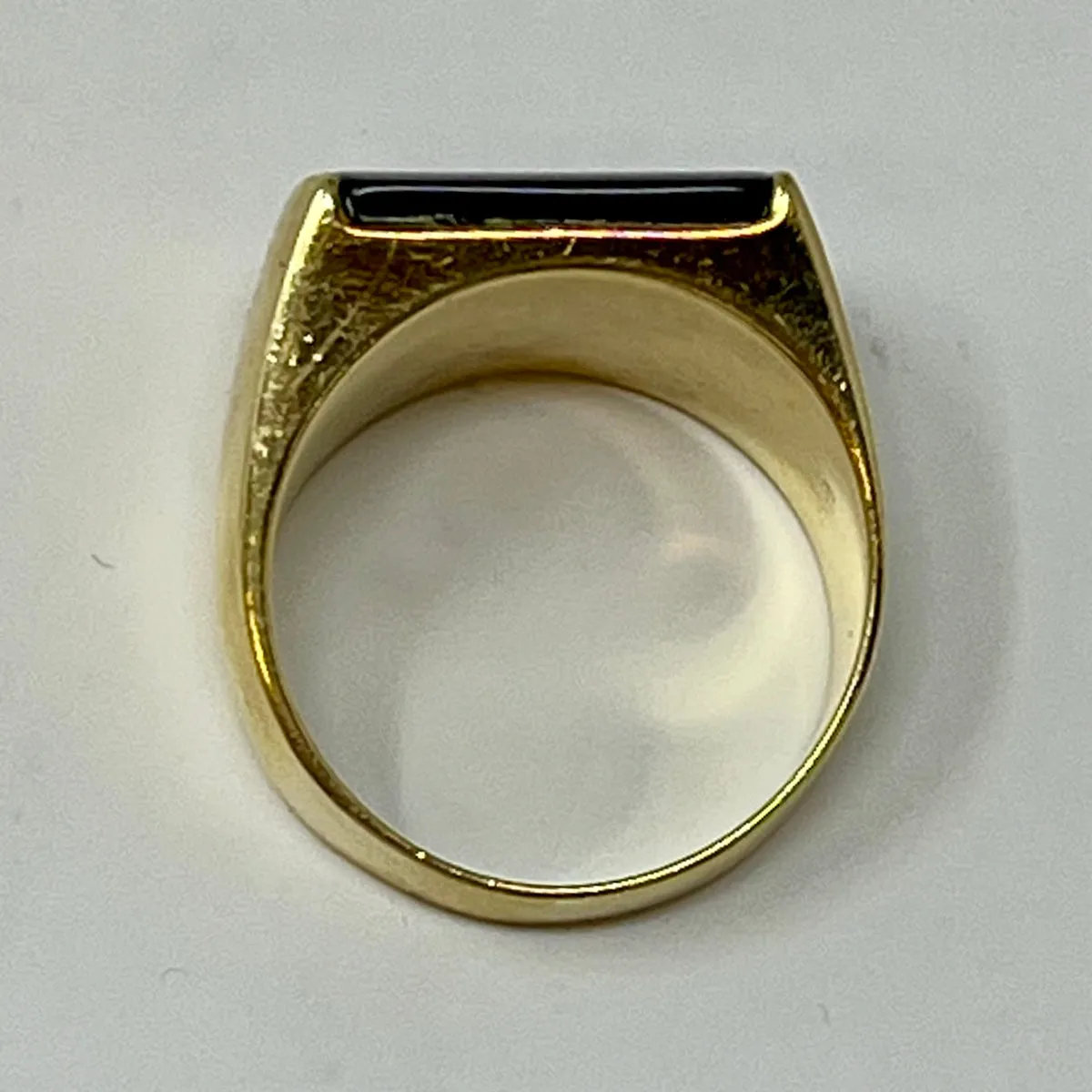 14K Gold Ring with Rectangular Black Onyx