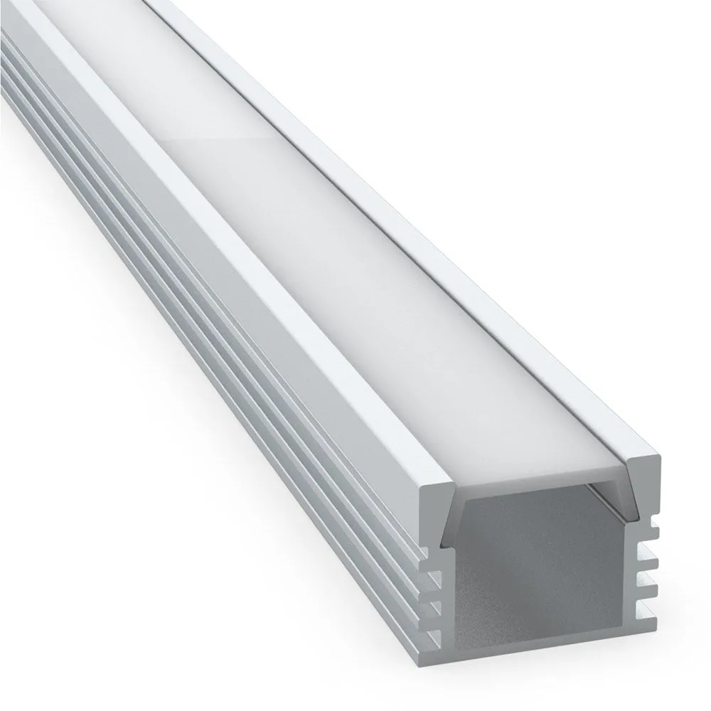 16mm X 12mm Aluminium Led Profile 2000mm In Silver, Black Or White