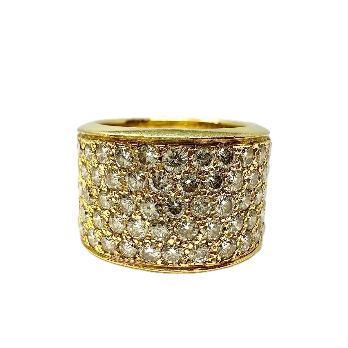 18K Gold 5 Row Diamond Ring