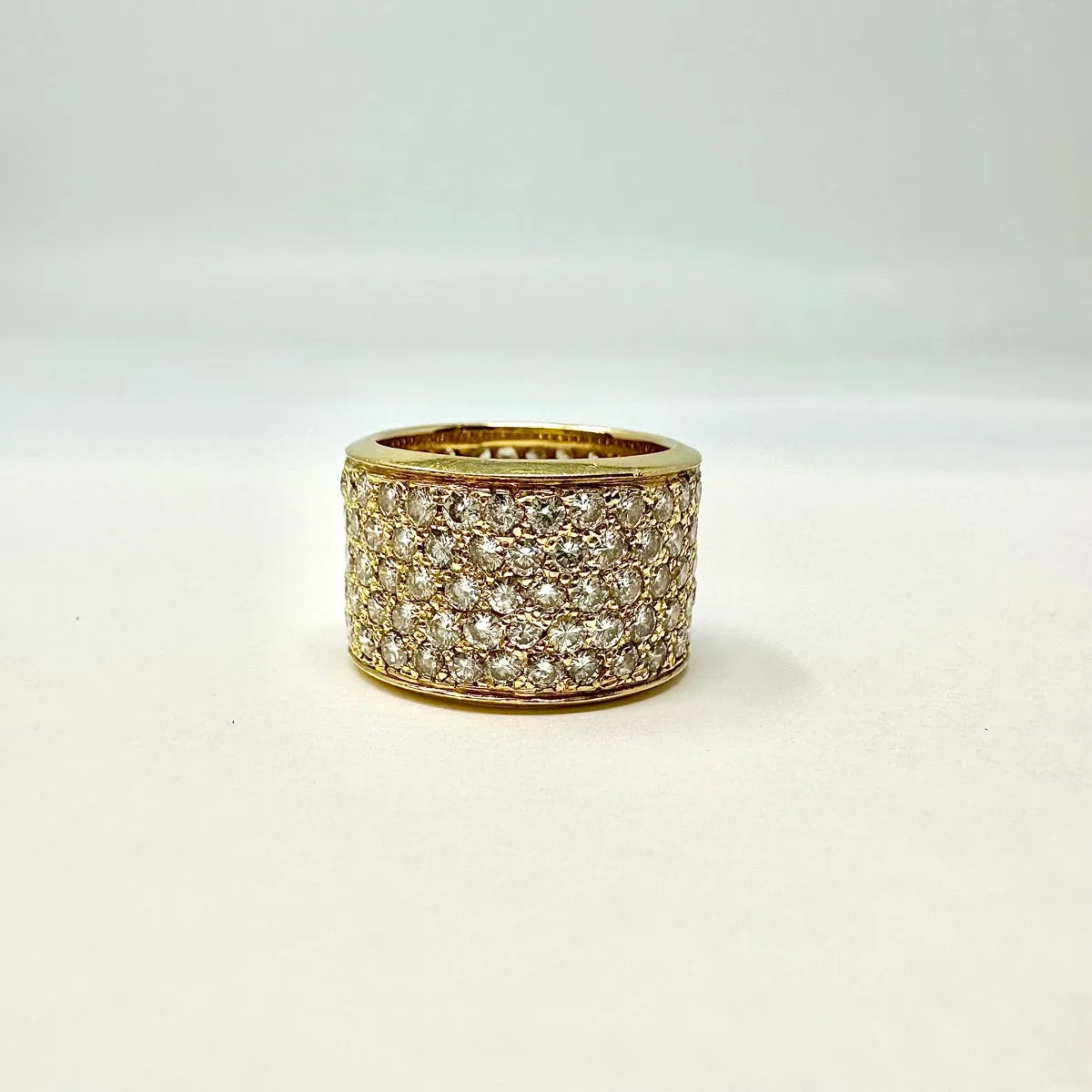 18K Gold 5 Row Diamond Ring