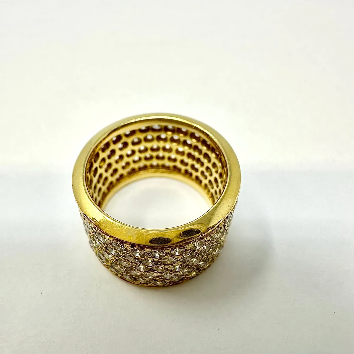 18K Gold 5 Row Diamond Ring