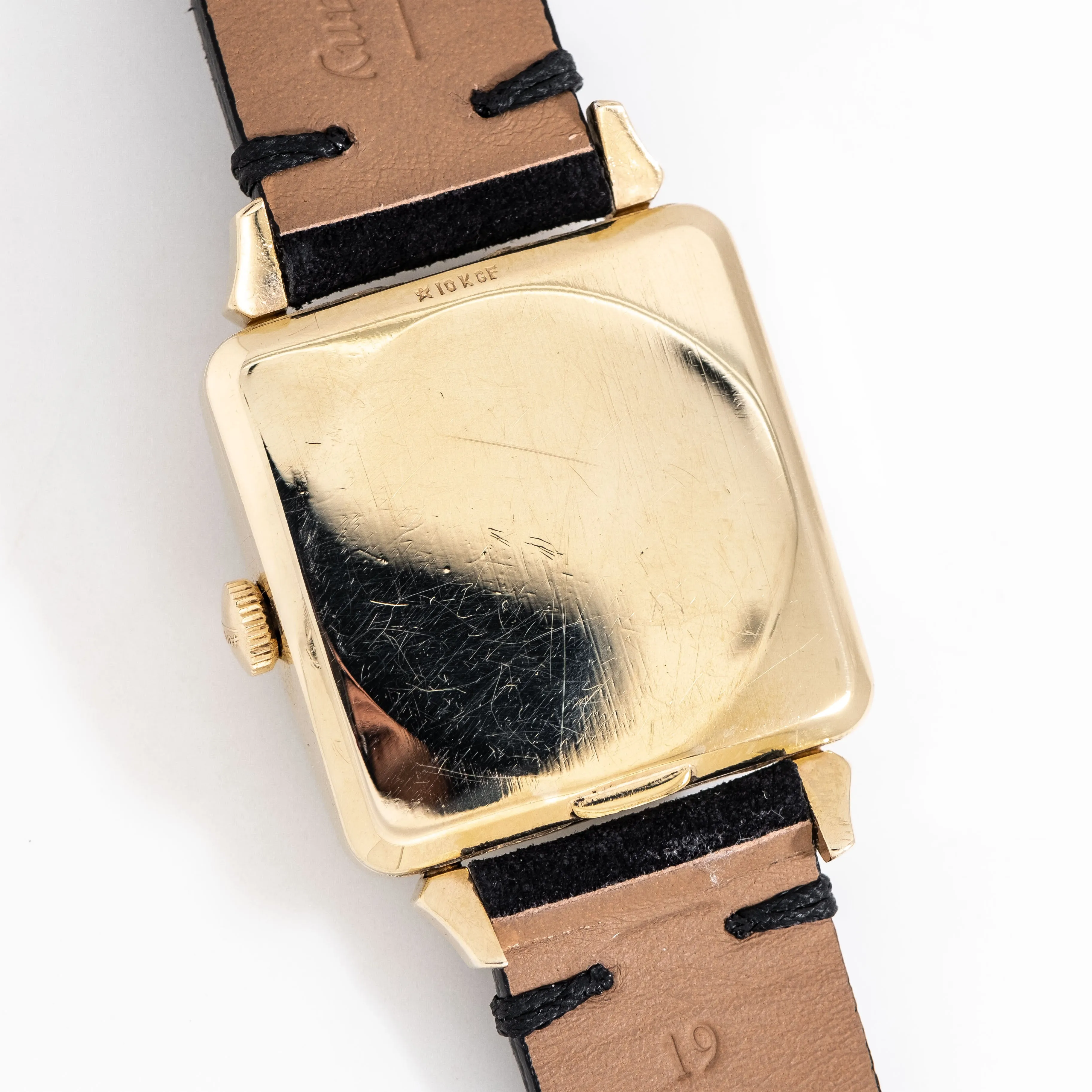 1953 Vintage Tissot "Cioccolatone" Automatic Square Shaped Watch in 10k Yellow Gold Plated Stainless Steel (# 14954)