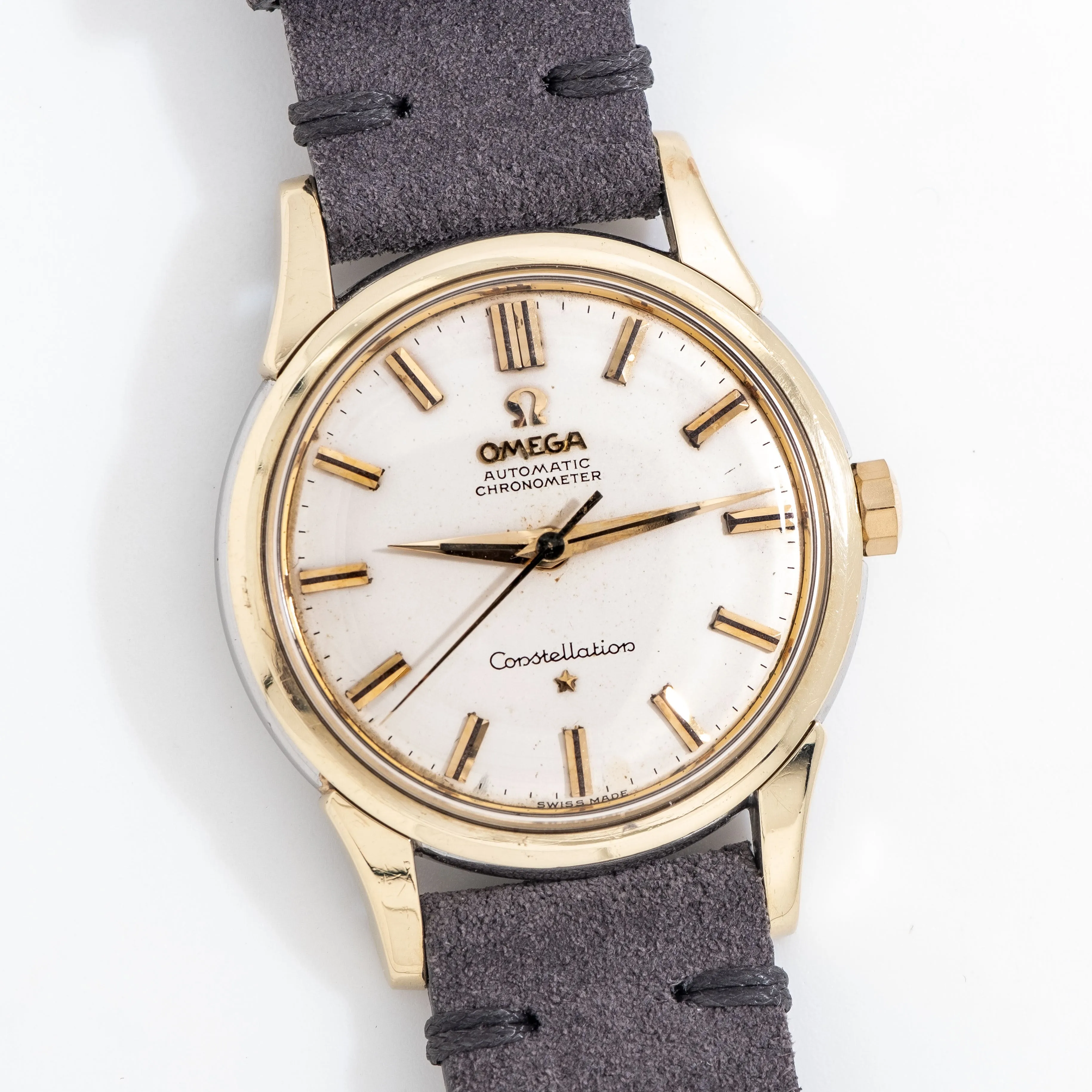 1959 Vintage Omega Constellation Ref. 14381 6 SC in 14k Yellow Gold & Stainless Steel (# 14440)