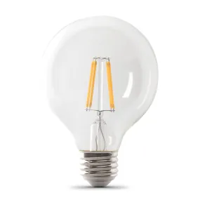 2.5W (25W Replacement) Soft White (3000K) E26 Base G25 Dimmable Enhance Glass Filament Globe LED Light Bulb