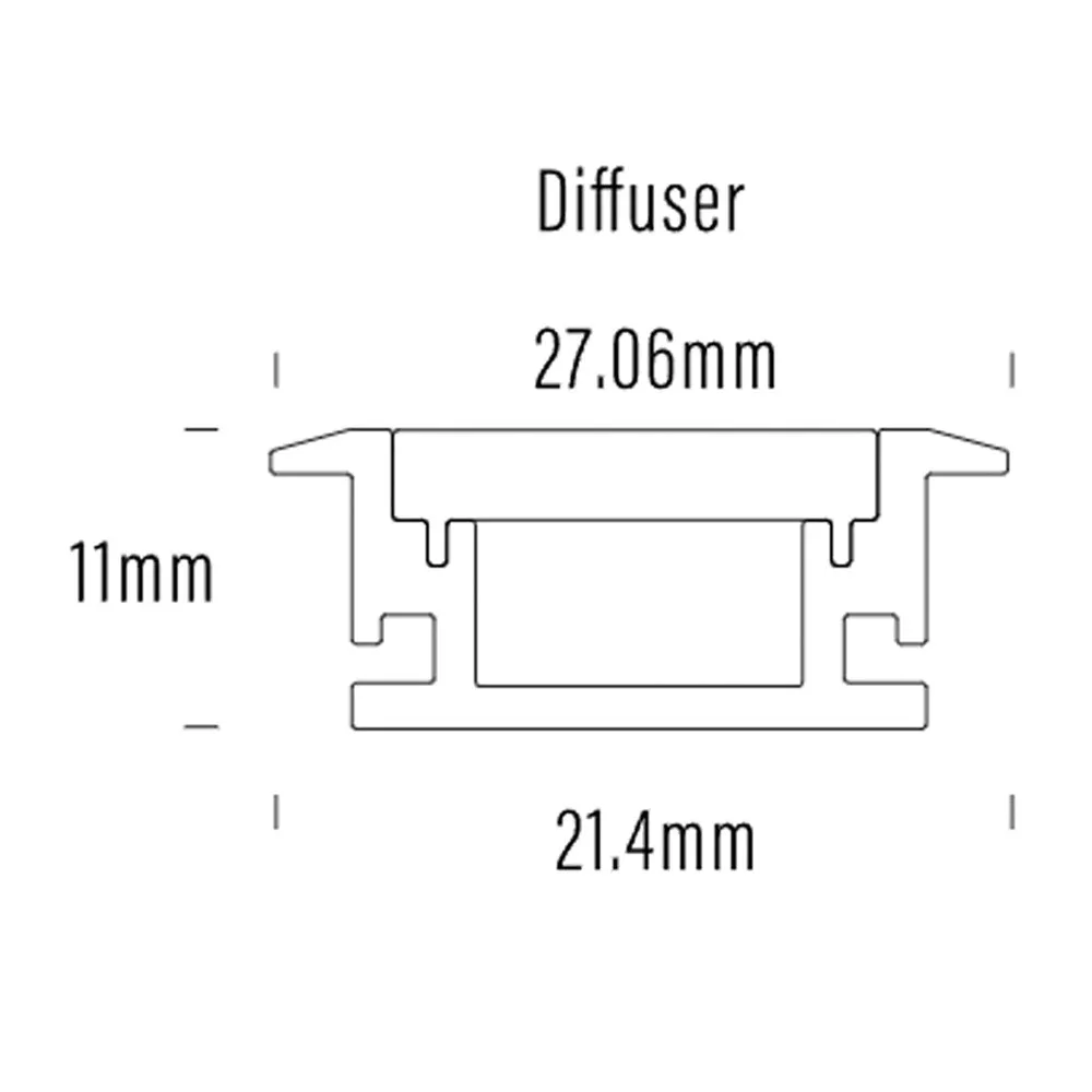 28mm X 11mm Aluminium Walk-On Led Profile 2000mm In Silver, Black Or White