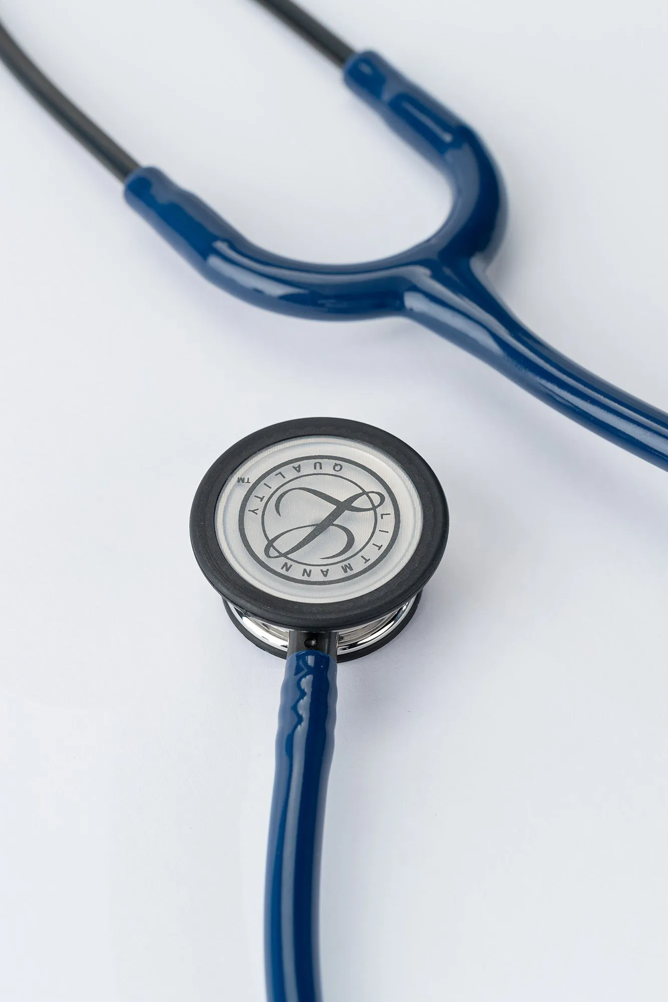 3M™ Littmann® Classic III™ Monitoring Stethoscope, Mirror - Finish Chestpiece, Navy Blue Tube, Smoke Stem and Headset, 27 inch, 5863