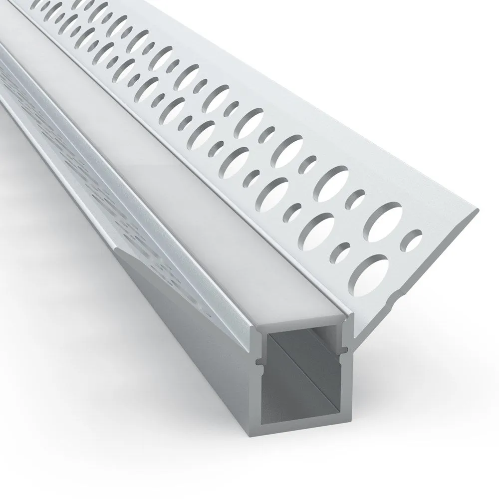 46mm X 26mm Aluminium In-Wall Led Profile Style 012 2000mm In White