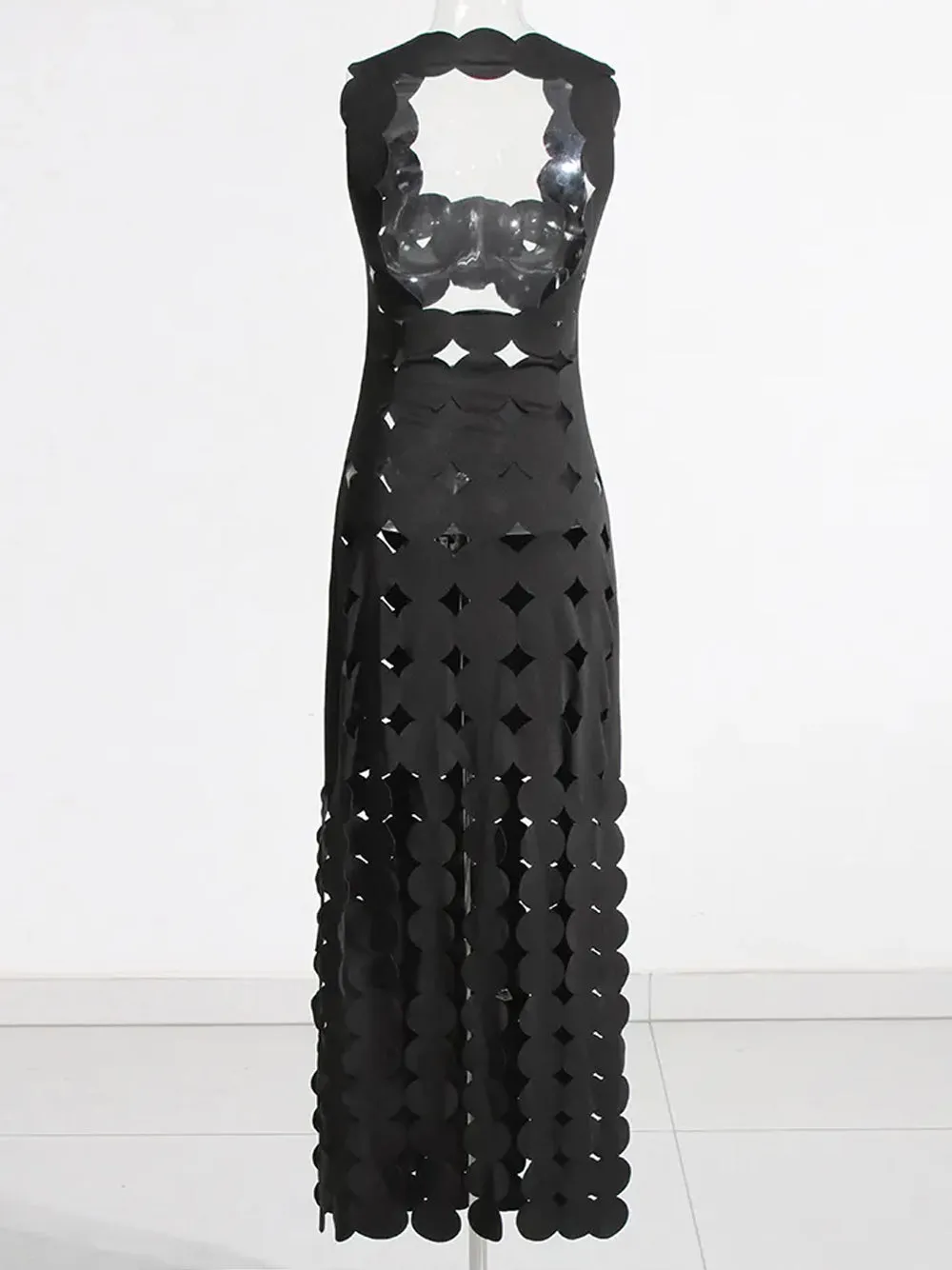 ALLEN Appliqué Fringe Maxi Dress