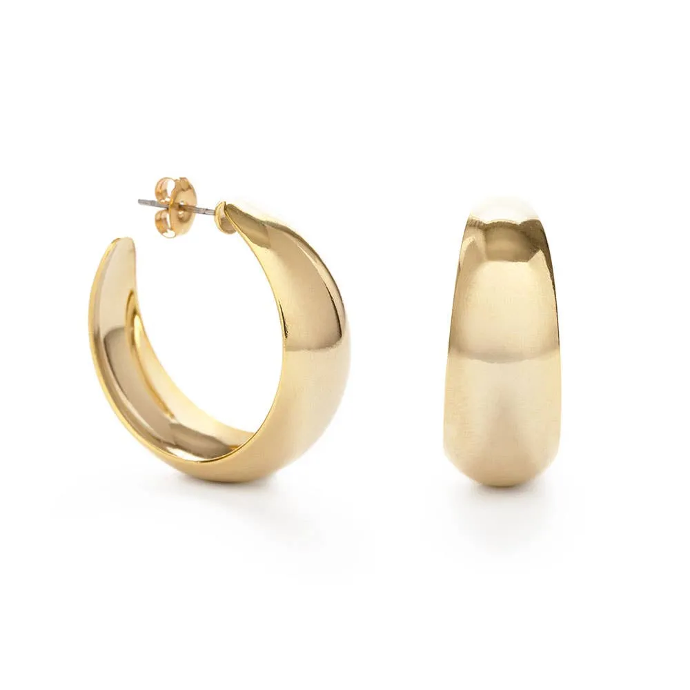 Amano Angie Vintage Yellow Gold Hoop Earrings