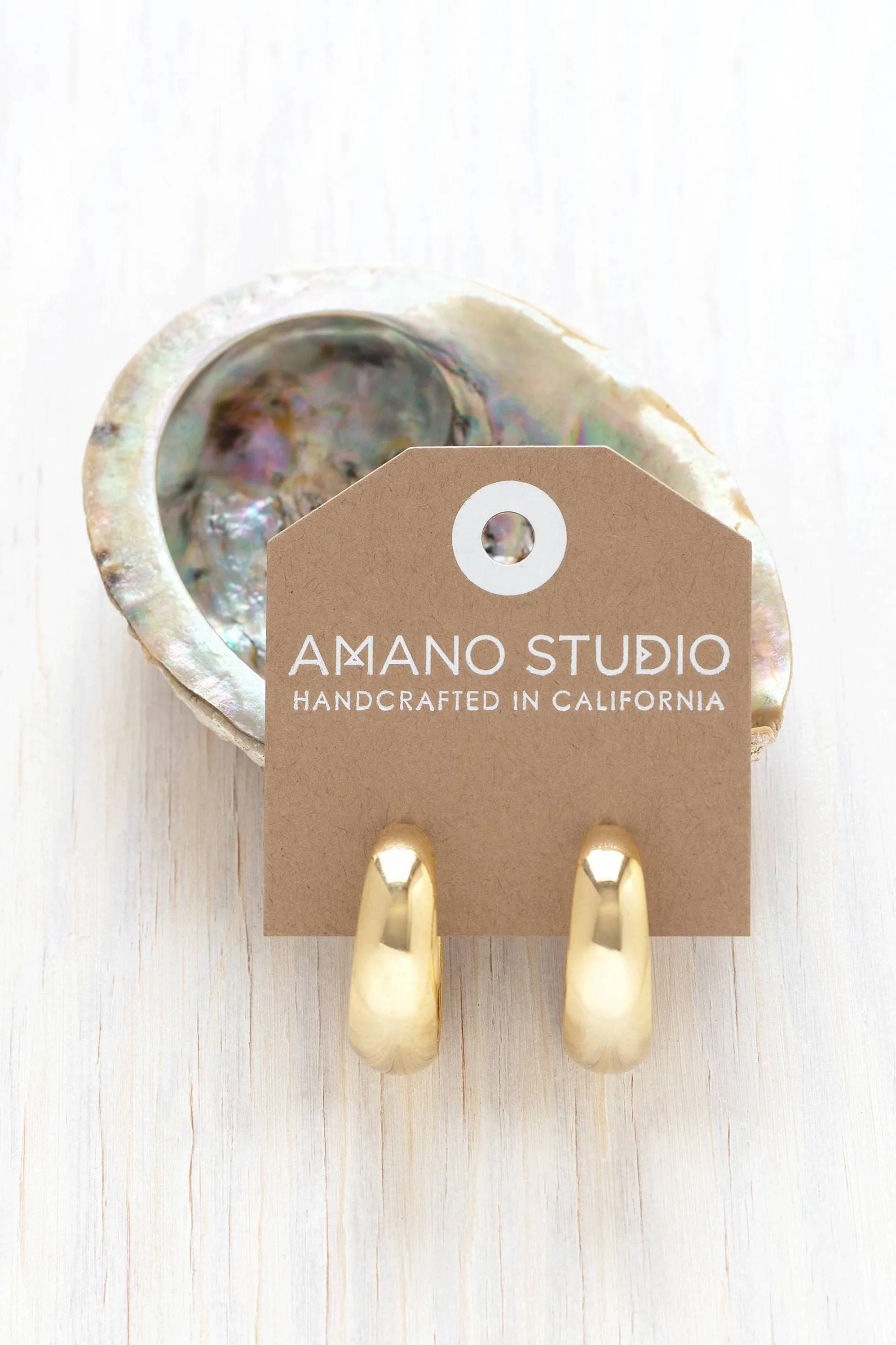 Amano Angie Vintage Yellow Gold Hoop Earrings