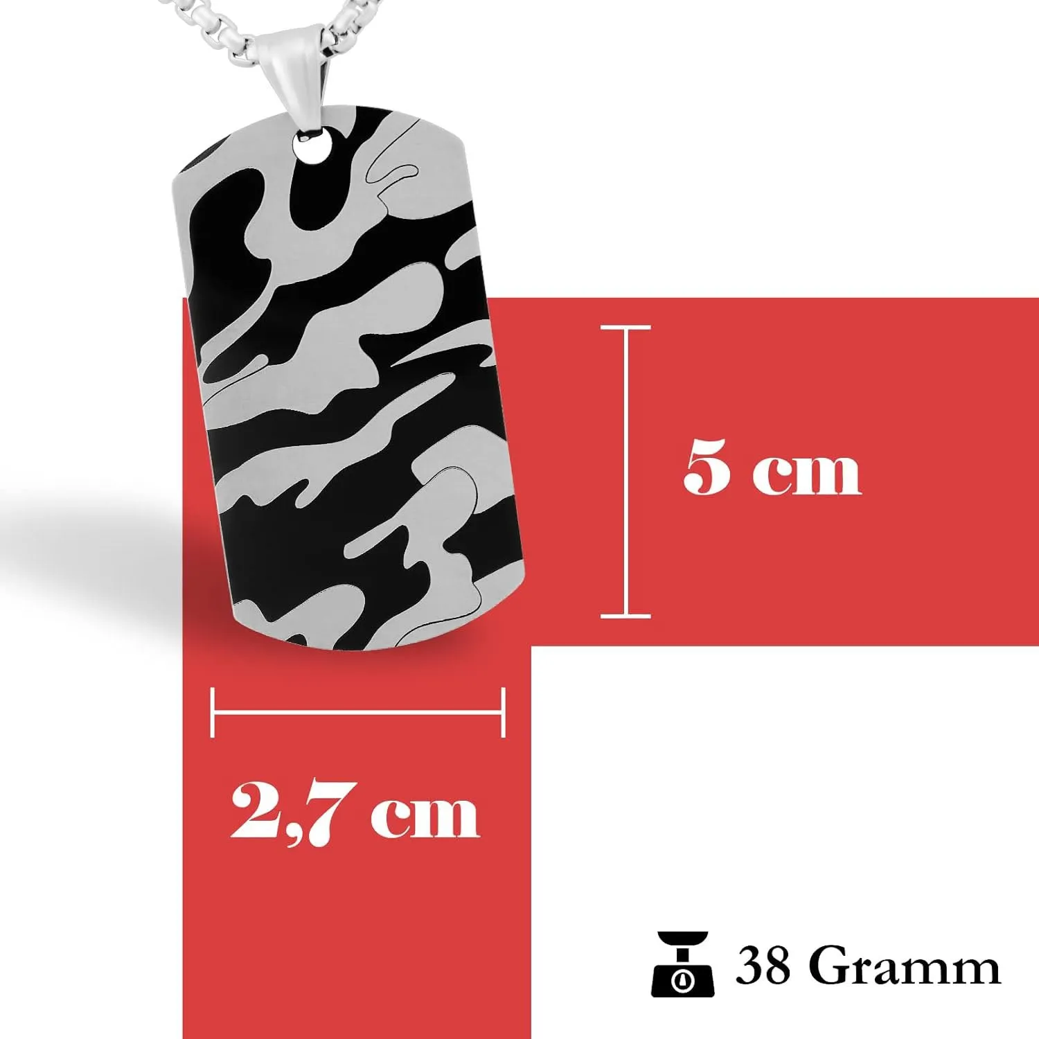 Army Military Black Silver 316L Stainless Steel Dog Tag Customized Personalised Laser Engraved Pendant Chain for Men