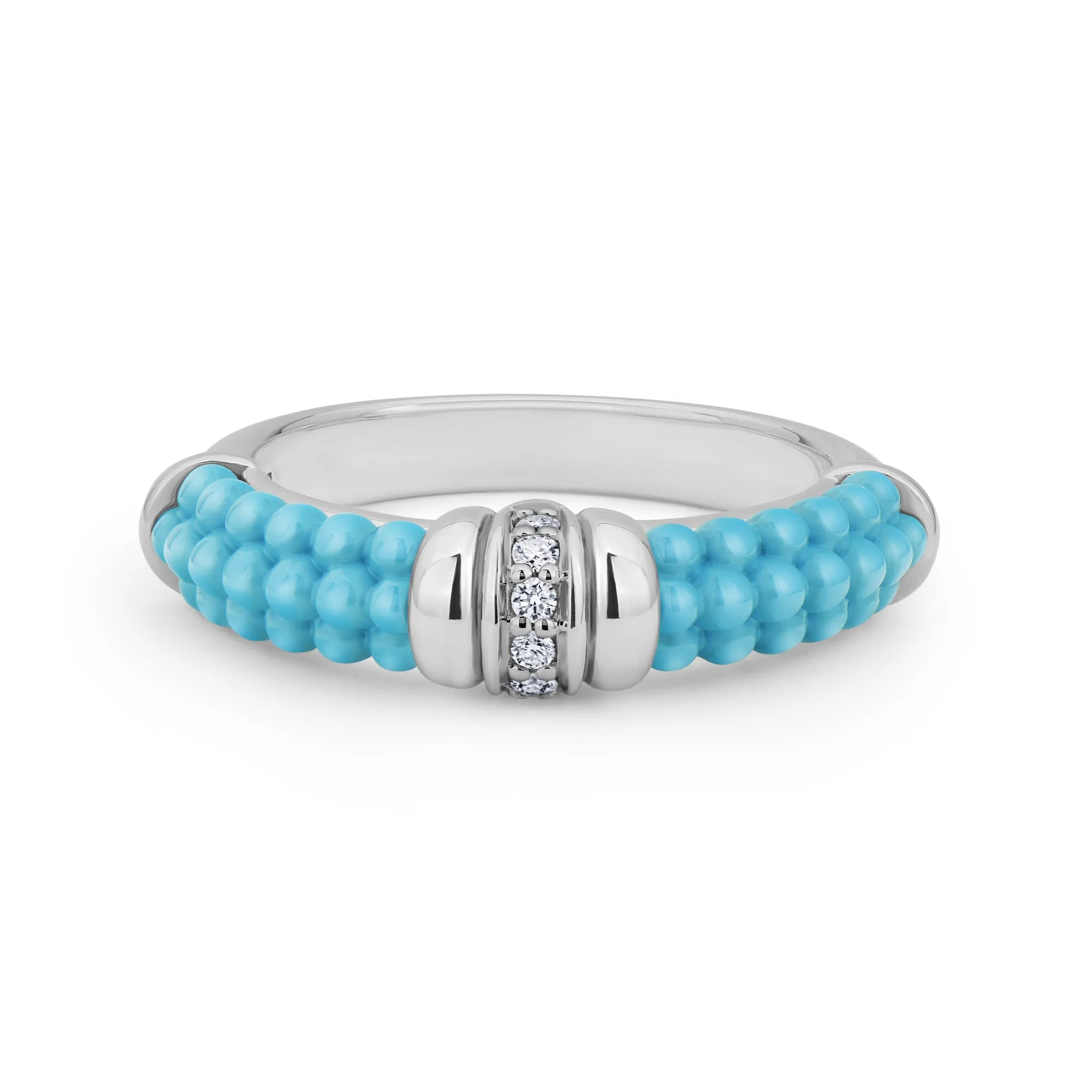 Blue Caviar Small Ceramic Diamond Stacking Ring