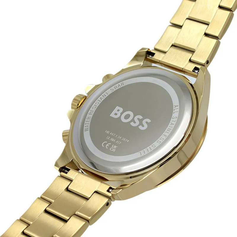 BOSS Troper 44mm Light Yellow Gold IP Quartz Men's Watch