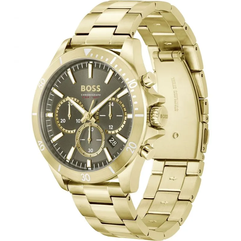 BOSS Troper 44mm Light Yellow Gold IP Quartz Men's Watch