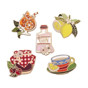 Botanical Fruit Enamel Pin Pack - 5 Piece