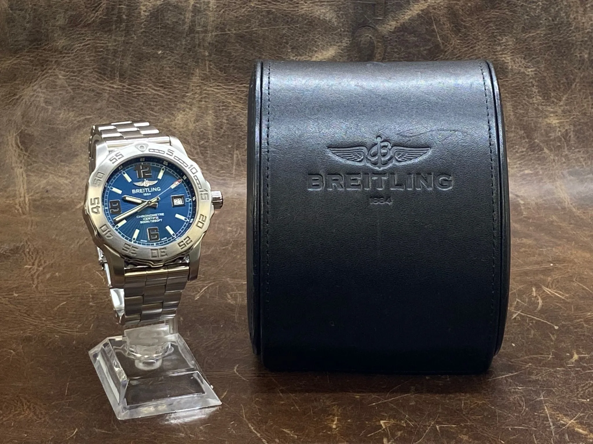 Breitling Colt 44mm A74387 Blue Dial Quartz Men's Watch