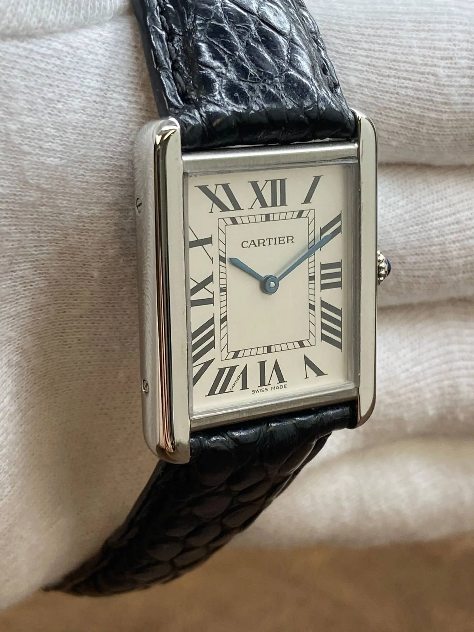 Cartier Tank Solo W5200003 White Roman Dial Quartz Watch