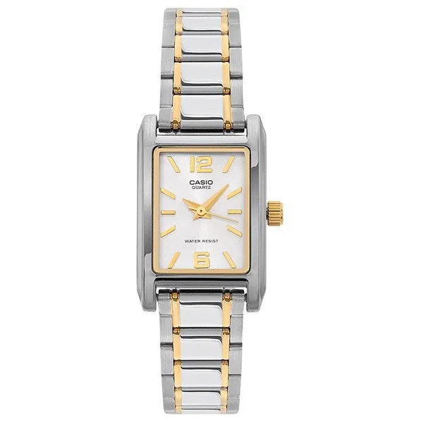 Casio Two-Tone Silver Dial Woman's Watch LTP-1235SG-7ADF