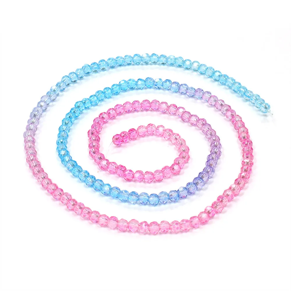 Crystal Faceted bundle 3mm Round Beads - Pack of 8 Strings