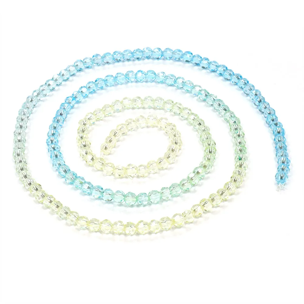 Crystal Faceted bundle 3mm Round Beads - Pack of 8 Strings