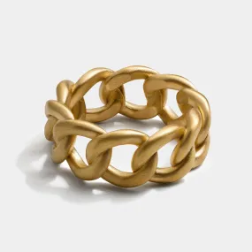 Cuban Ring Brushed Gold