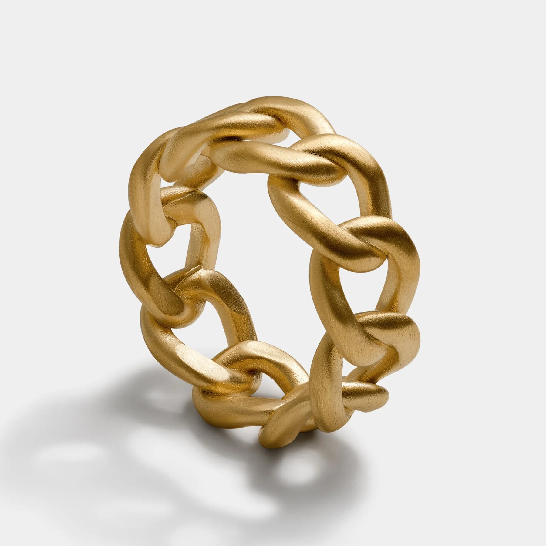 Cuban Ring Brushed Gold