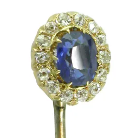 Diamond & Sapphire Stick Pin