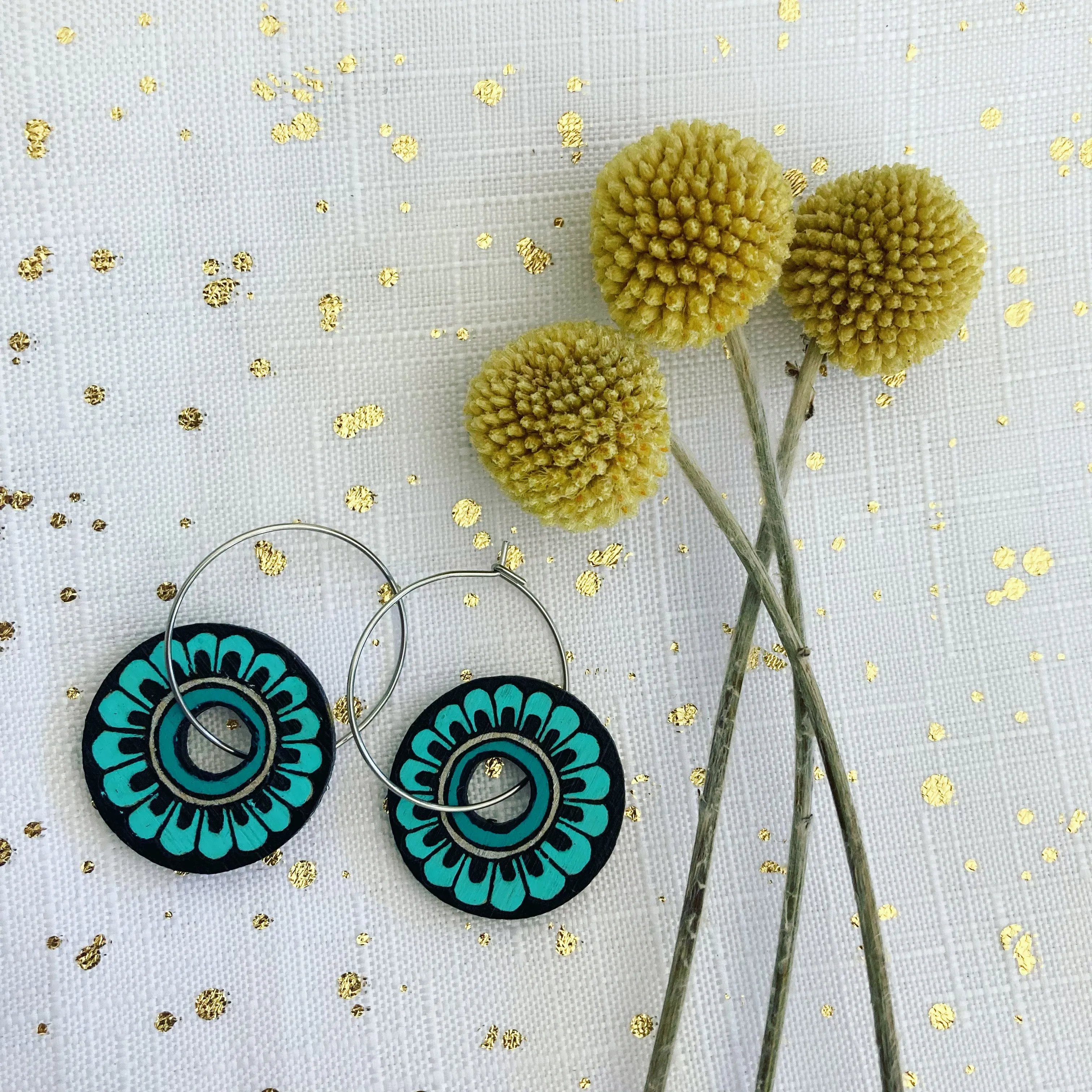 Earrings: Kamiros - teal