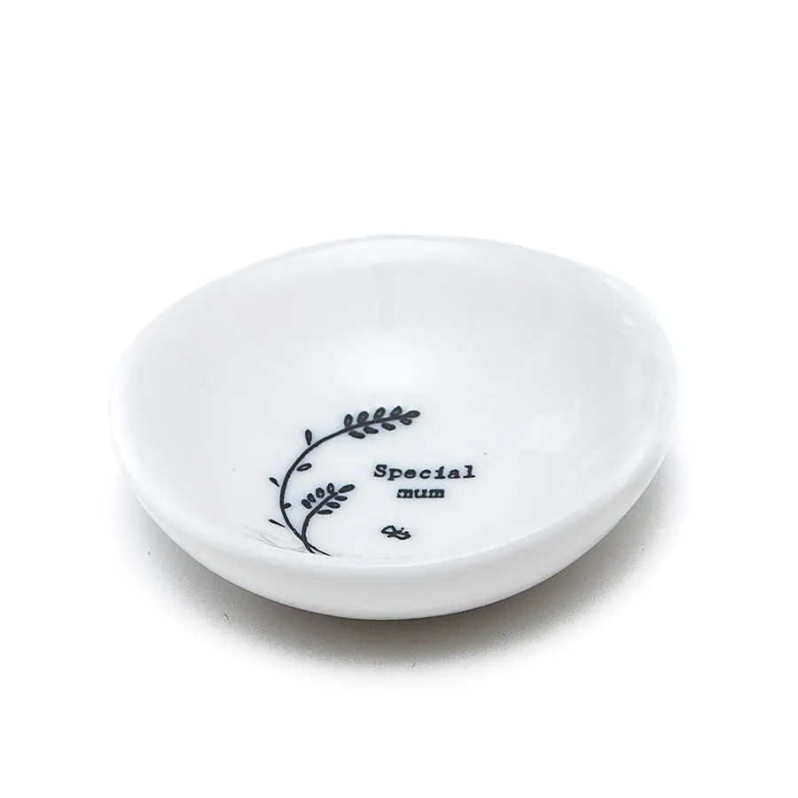 East of India Glazed Small Porcelain 'Special Mum' Dish