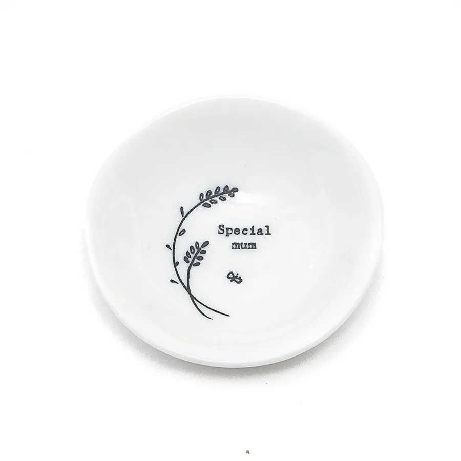 East of India Glazed Small Porcelain 'Special Mum' Dish