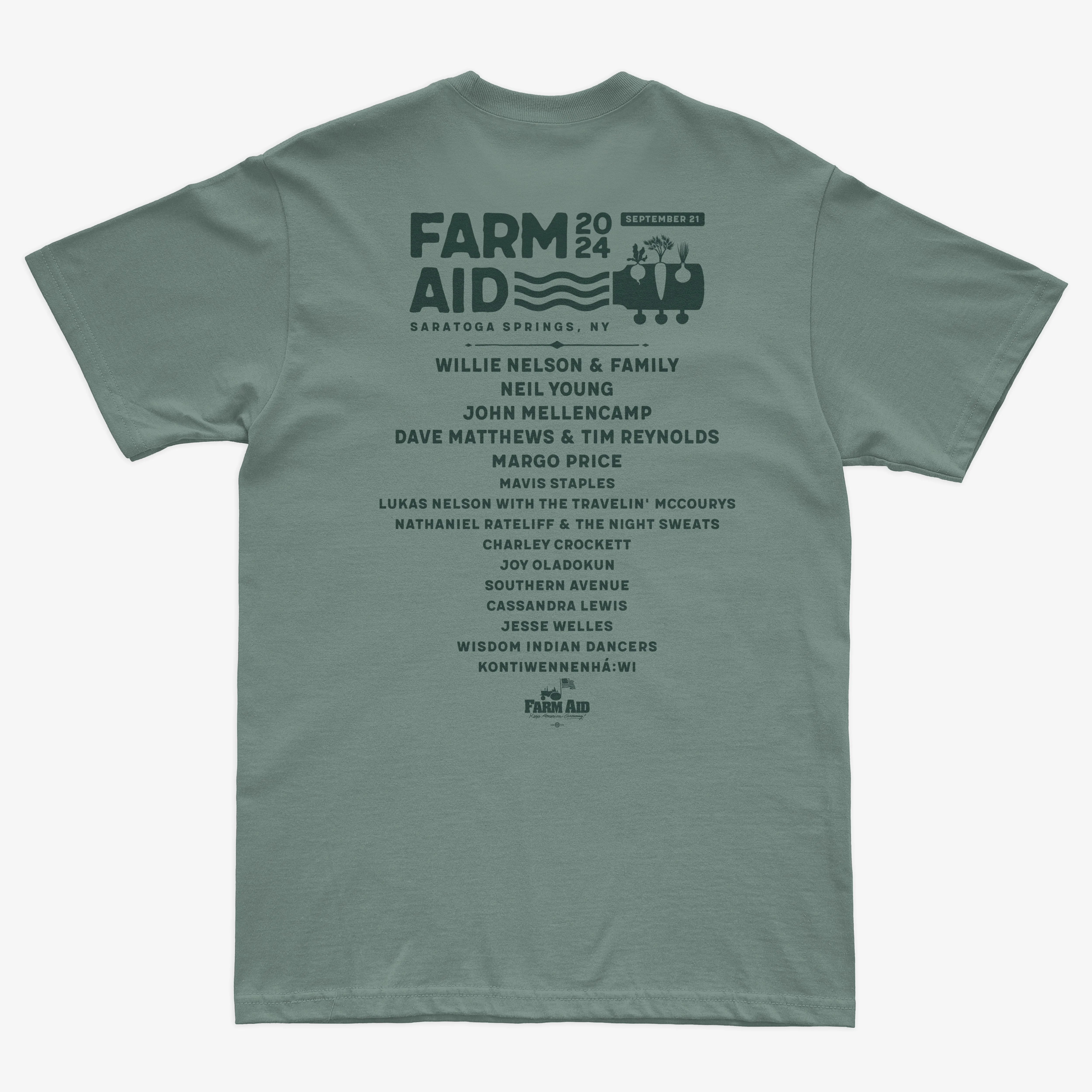 Farm Aid 2024 Goats Tee – Sage Green