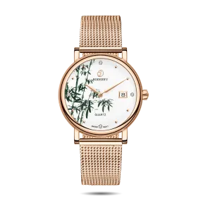 FLOWER - Swiss Quartz Movement Watch | Rose Gold & Bamboo