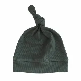 Forest Green Ribbed Bamboo Knotted Hat