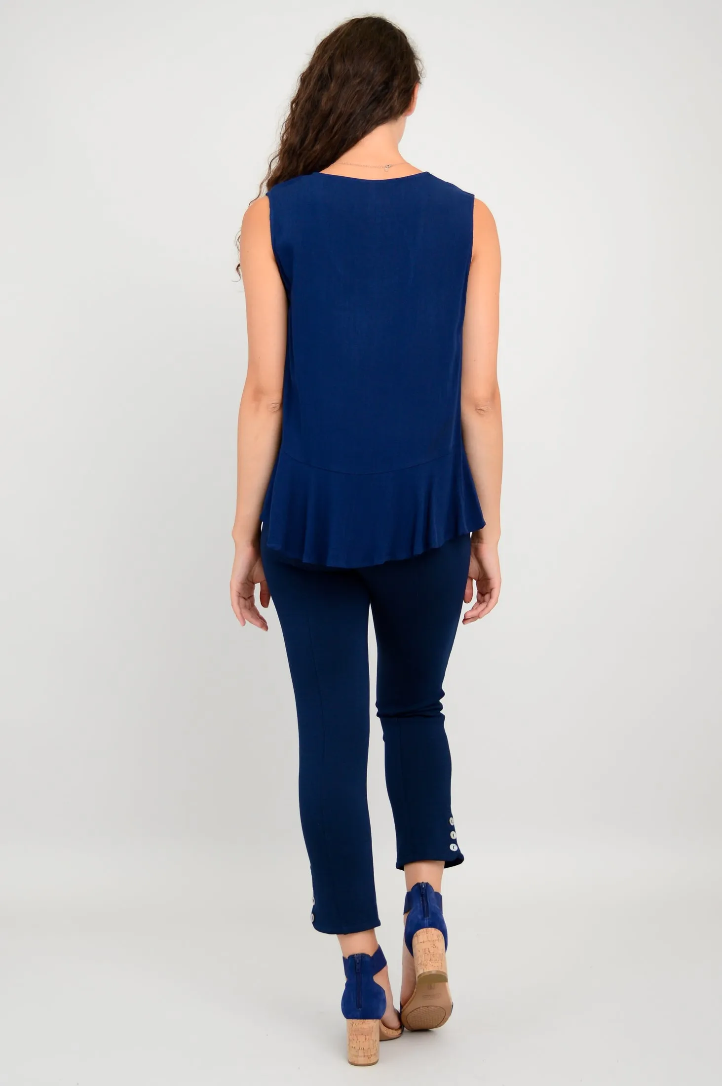 Ginny Tank, Indigo Solid, Linen Bamboo