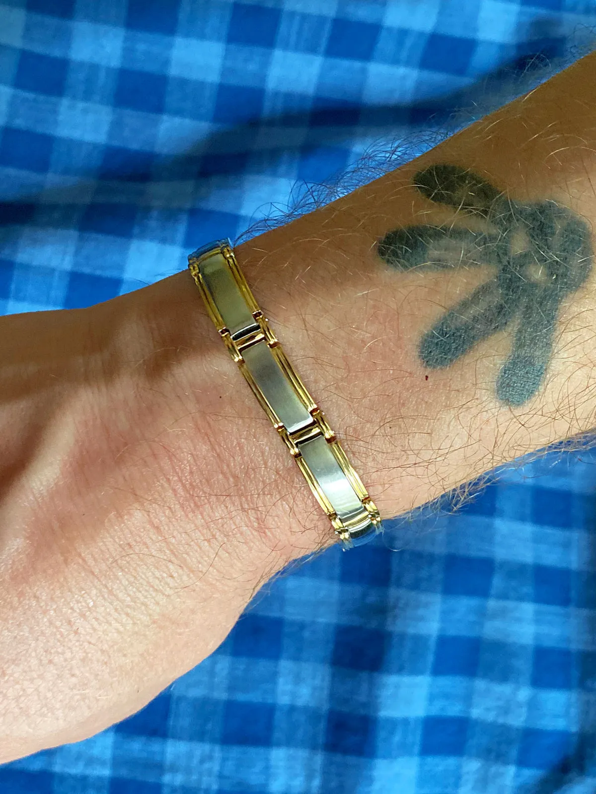 Gold Border Stainless Magnetic Bracelet