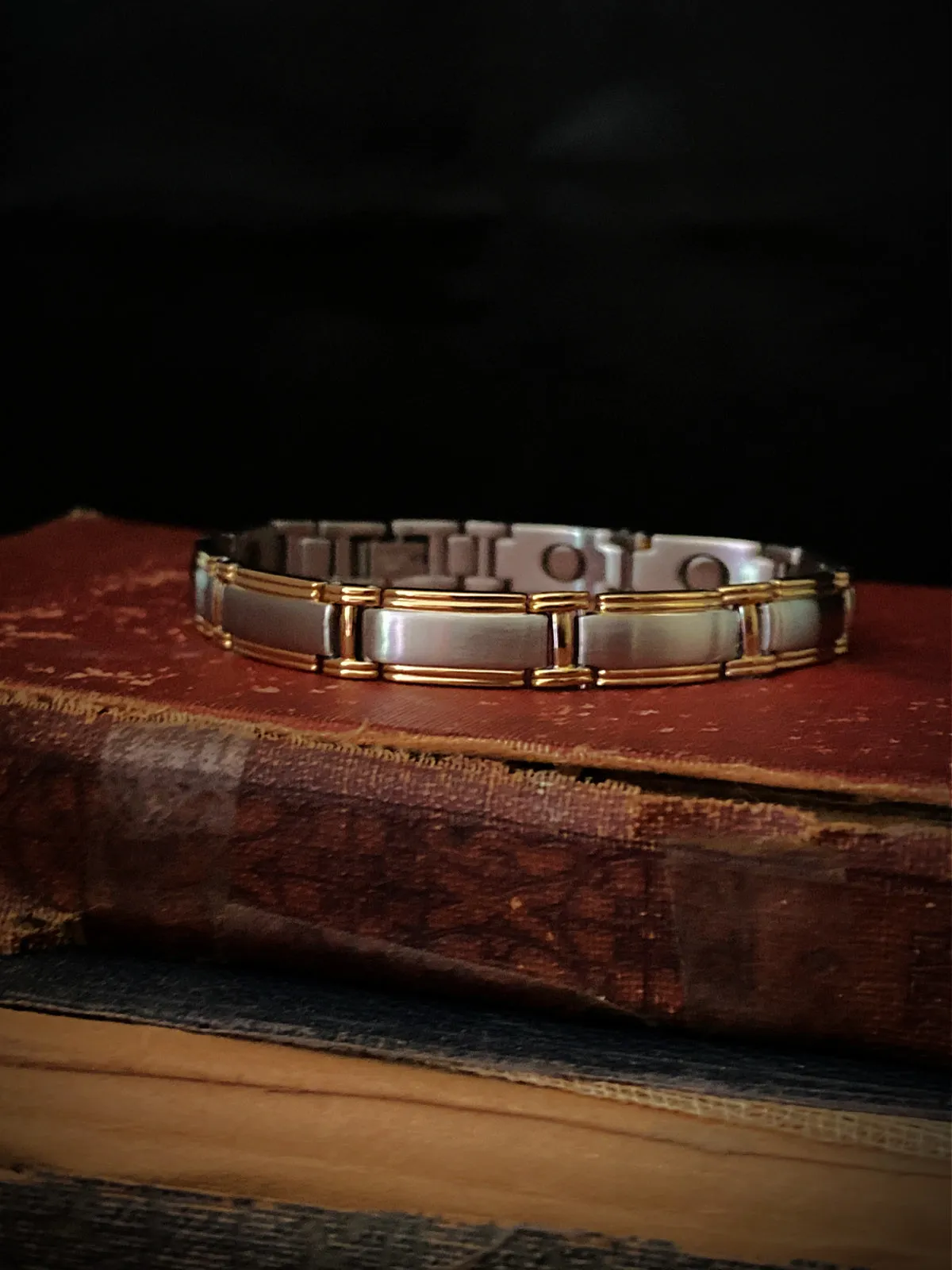 Gold Border Stainless Magnetic Bracelet