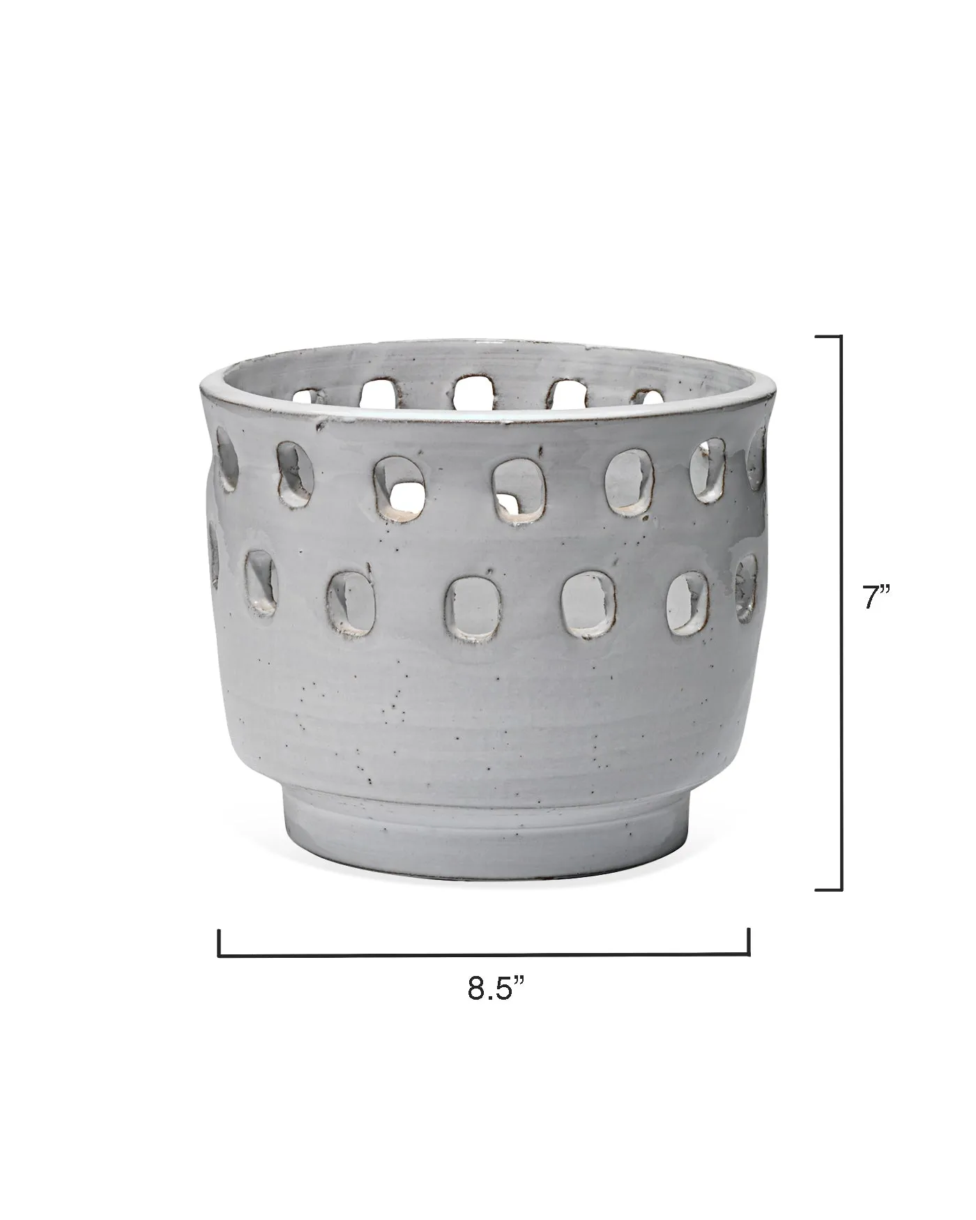 Large Perforated Pot White