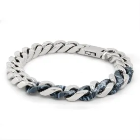 MEN'S STAINLESS STEEL CURB BRACELET WITH ACETATE LINKS