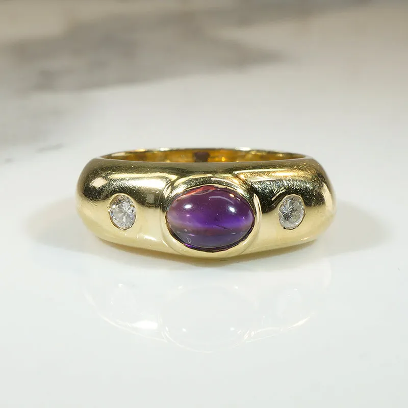 Mid Century Amethyst & Diamond Gypsy Band