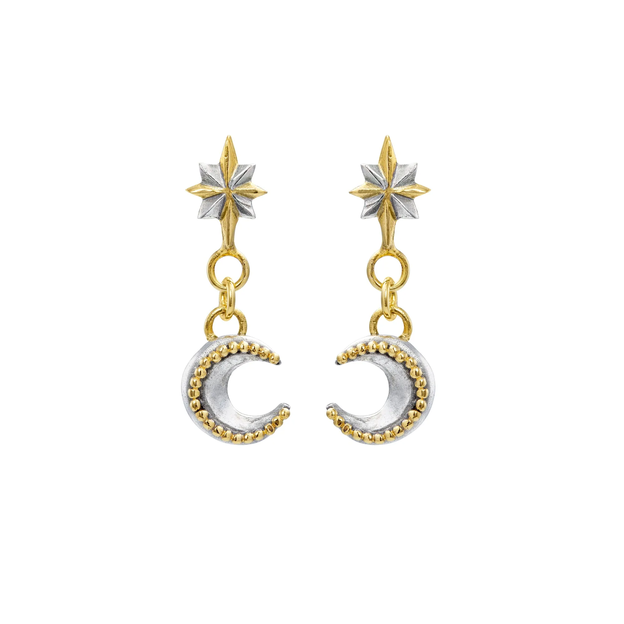 North Star & Mini Moon Drop Earrings