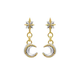 North Star & Mini Moon Drop Earrings