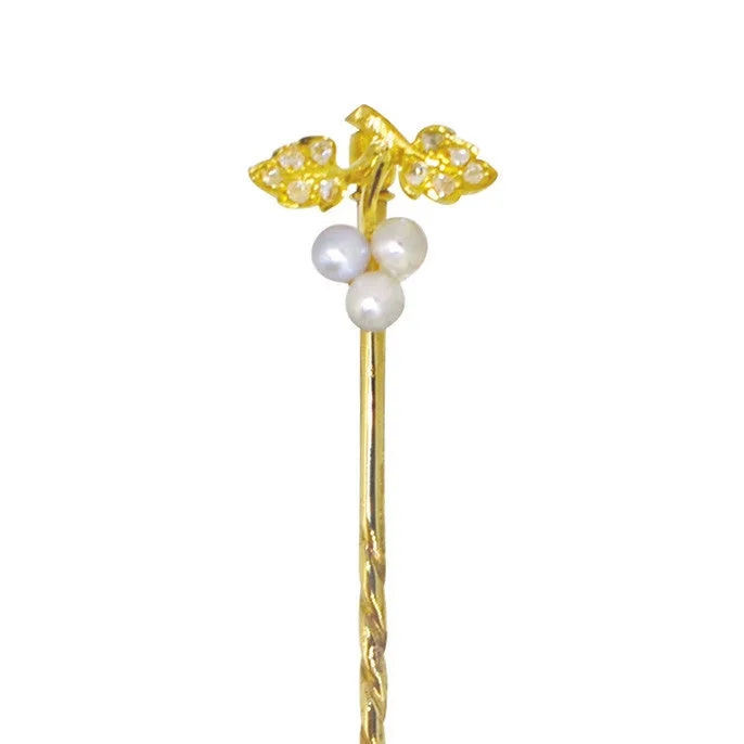 Pearl & Diamond Tie Pin