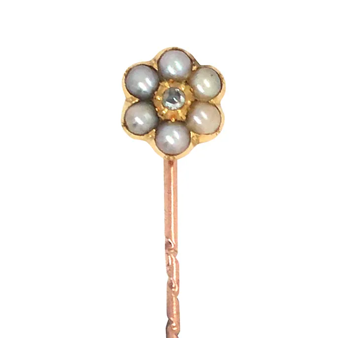 Pearl & Diamond Tie Pin