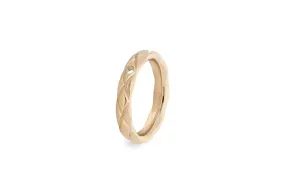 Qudo Gold Plated Stainless Steel Aversa Ring