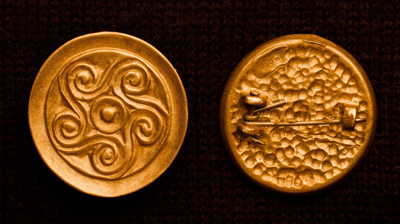 Round Saxon Brooch with Spiral Design - SB04