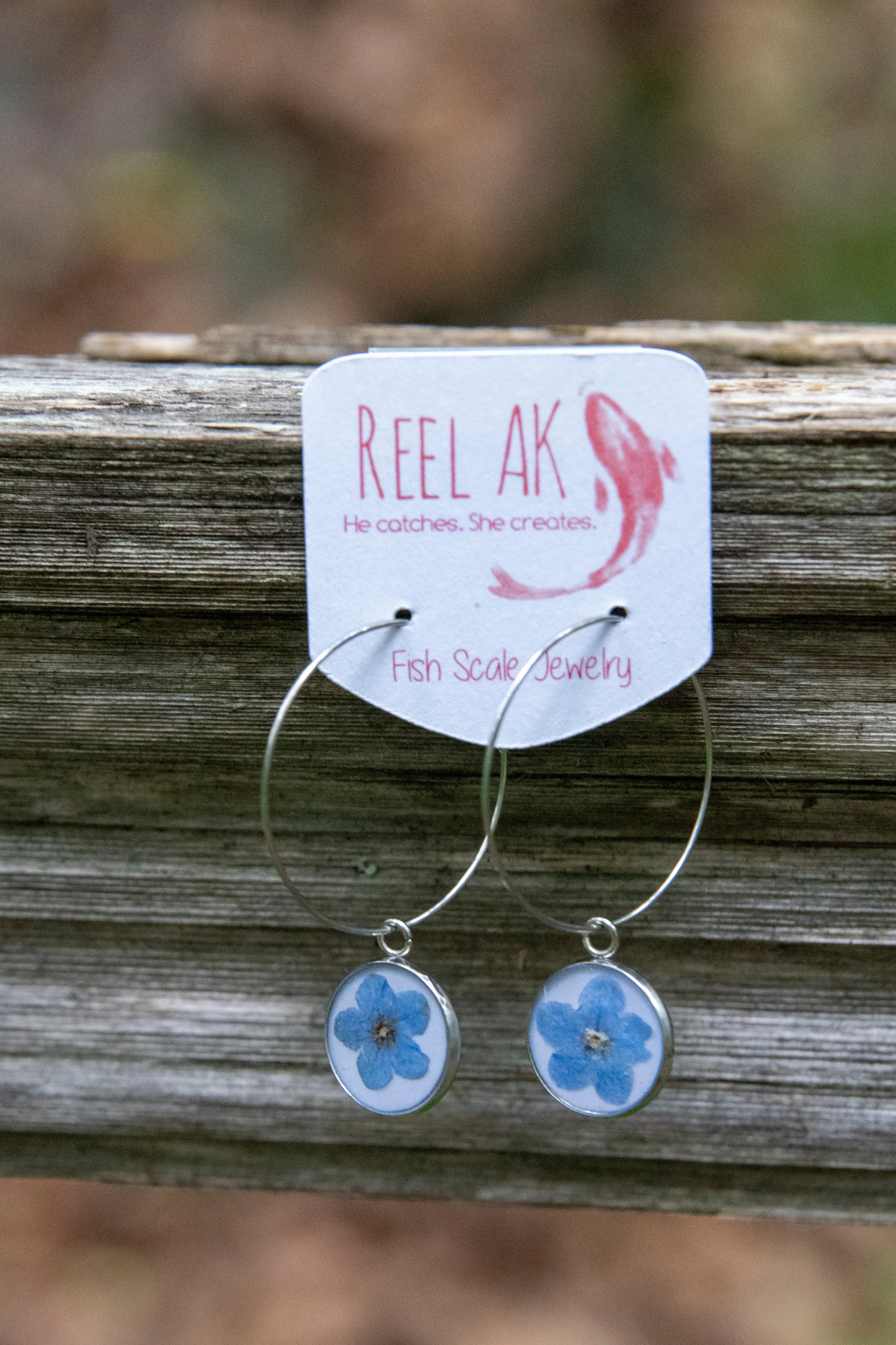 The Callie - Our Round Forget-Me-Not Hoop Earrings