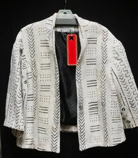 TIENDA HO MUDCLOTH CROP JACKET. Was 300.